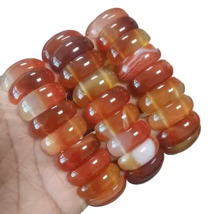 New Arrival Trendy Agate Carnelian Beaded Bracelet Fashionable Jade Stretch Bangles
