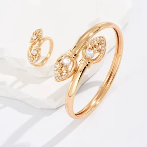 New Arrival Trendy Jewelry Set Bracelet and Ring Set 18k Gold Plated Fashion Jewelry Set for Women