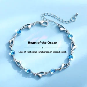 New Arrival Women’s 925 Silver Fashion for Bracelet with Heart Zircon Fashion Charm Jewelry