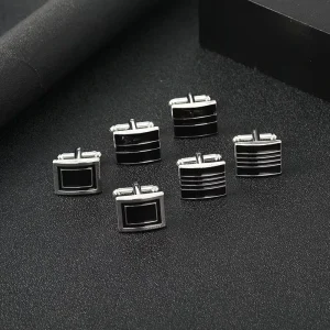 New Arrivals Rectangular Striped Fashion French Shirt Cufflinks for Men Luxury
