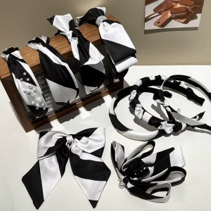 New Assorted Colors Black White Series Headband Hair Clip Fashion High Quality Color Matching Hair Accessories for Women
