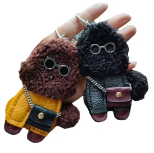 New Bag Charm Car Keychain Pendant Leather Cartoon Plush Dog Luxury Designer Keychain Bear Key Ring Accessories Bag Charm