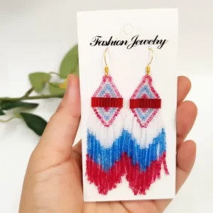 New Bohemian Long Earrings DIY Handmade Beaded Tassel Earrings Fashion Jewelry
