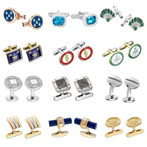 New Boyi Custom Cufflink Box Set Supplier DIY Round Bezel Stainless Luxurious Masonic Cufflinks and Studs Mens