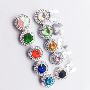 New Boyi Fashion Custom Suit Shirt Metal Cufflinks Rhinestone Faux Cufflinks Button Covers Clothing Jewelry Brass