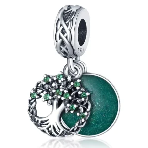 New Charm Plata 925 Sterling Silver Tree of Life Beads Suitable for Bracelet Pendant Jewelry Accessories DIY