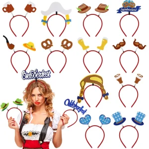 New China Plastic Oktoberfest Decorative Hairband Festival Party Photo Prop Beer Maid Headband