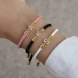 New Color Woven Letter Bracelet Fashionable and Simple 26 letter Diamond encrusted Bracelet Accessory