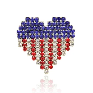 New Creative Design Men Women’s Fashion Jewelry Rhinestone Brooches Heart Flag Brooch Clothing Chest Flower Pins Badge