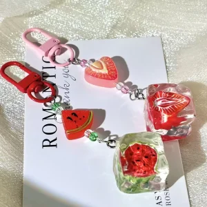New Creative Fruit Keychain Pendant Soft Clay Cute Accessory Couple Bag Decoration