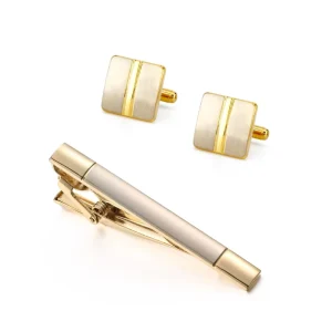 New Crown Tie Clip & Cufflink Set Fashionable Gold Plated Cufflinks Men’s Suit Accessories For Wedding Party & Gift Occasions