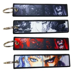 New Custom Double Sided Blank Polyester Fabric Jet Tag Keychain for Sublimation Printing Key Tag