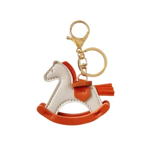New Custom Horse Leather Car Key Chain Accessories Animal Key Ring Bag Charm Ornament Pendant Luxury Designer Keychains