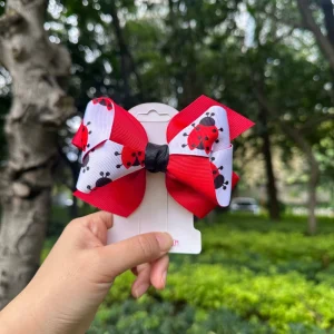 New Cute Print Hair Bow Clips for Girls Grosgrain Ribbon Kids Summer Fruit & Insect Hair Accessories
