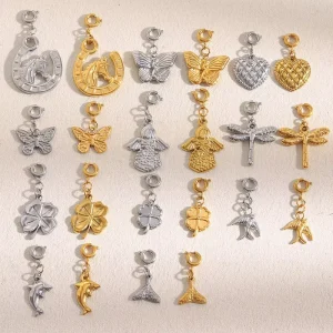 New DIY Charm for Jewelry Making 18k PVD Gold Plated Stainless Steel Charm Non Tarnish Jewelry Accessories for Necklace