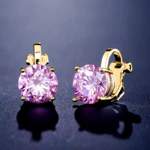 New Design Clip on Men Women’s Earring Silver Gold Rose Gold Round Zircon Earrings Drop Earring Fashion Jewelry Party Gifts