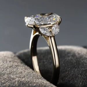 New Design Custom Fashion Rings 10K 14K 18K Gold Ring Oval Cut Lab Diamond Ring Engagement Rings Party Jewelry Women’s Gift