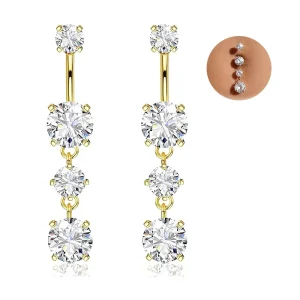 New Design Dangle Belly Button Ring Stainless Steel Navel Piercing Fashion Body Jewelry for Women Men