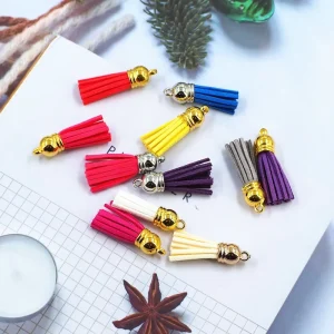 New Design Eco friendly Leather Tassel Charms for DIY Keychains Garment & Bracelet Crafting Gift Tassels