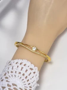 New Design Fashion Jewelry Bracelets Gold Waterproof Plated Women Bangle Bracelet