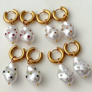 New Design Glass Pearl Drop Earrings Fashion Jewelry