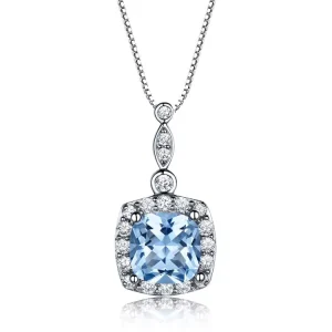 New Design Great Price square Zircon 925 Sterling Silver Jewellery Rhodium Gold Plated Necklace Fashion Jewelry