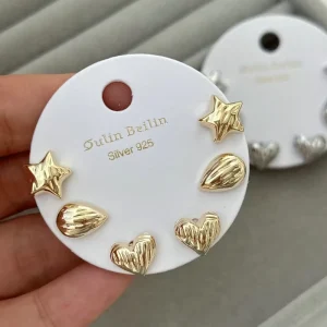 New Design Heart Stud Set Earrings Fashion Jewelry