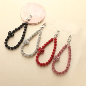 New Design Keychain Bling Rhinestone Key Chains Cute Keyring Woman Bag Pendant and Diy Mobile Phone Chains Keychain