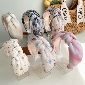 New Design Knotted Flower Headband Fashion Wide Hair Band for Women Girls Hair Accessories