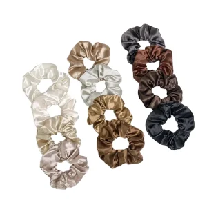New Design Leather Solid Color Custom Hair Scrunchies Hair Accessories for Girls Thick Hair Tie
