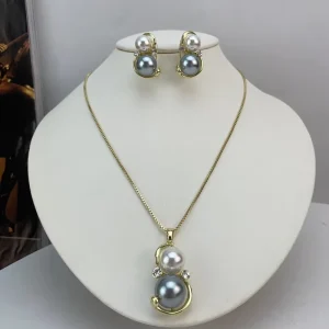 New Design Luxury Italian Pearl Jewelry Sets High 18K Necklace for Woman Wedding Bridal Party Jewelry KY25147