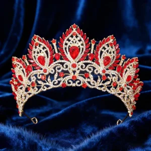 New Design Luxury Rhinestone Crystal Crown Beauty Pageants Tiara Alloy Clear Stone Crown for Wedding Banquet