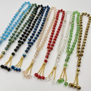 New Design Tasbeeh Bracelet Colorful Crystal Glass 33 Beads Classic Style Rosary For Muslim Worship Party Featuring Pearl