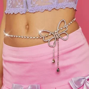 New Design Waist Chain Fashion Full Crystal BlingBling Butterfly Belt Women Elegant Body Jewelry Chain