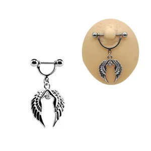 New Design Wing Nipple Jewelry Nipple Rings Stainless Steel Piercing Fashion Body Jewelry for Women Men