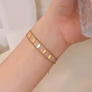 New Diamond Shaped Retro Bracelet Personalized Fashionable Stainless Steel Women’s Jewelry