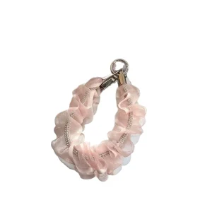New Double layer Pearl Mesh Rhinestone Rope Phone Chain High end Phone Strap Keychain Bag Charm