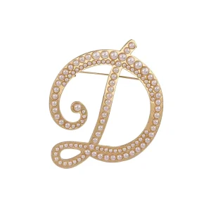 New English Letter Brooch Pins for Women Fashion Personalized 26 Initial English Letters Pins Corsage