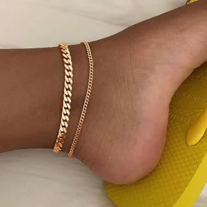 New European American Exaggerated Alloy Anklet Niche INS Style Multi layer Stackable Foot Jewelry for Women
