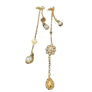 New European and American Minimalist and Fashionable Flower Pearl studded diamond Earrings for Women
