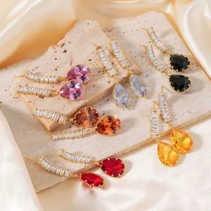 New Exquisite Earrings for Women Simple Water Drop Ear Drops Earrings Fashion Party Gift Jewelry