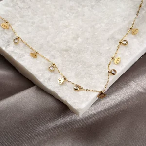 New Eye Necklace for Women Niche Multi Pendant Diamond Studded Collarbone Chain Titanium Steel Fashion Accessory