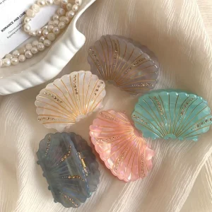 New Fashion Acetate Shell Hair Claw Crystal Ocean Hair Clips Shark Hair Claw Clips for Girls Women