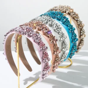 New Fashion Baroque Color Rhinestone Headband Trend Design Light Luxury Hair Accessories for Women