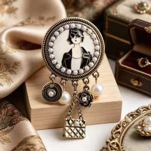 New Fashion Beauty Brooch Pearl Tassel Pin Anti Exposure Clothing Accessory