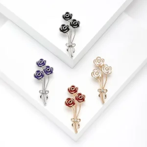 New Fashion Clothing Pin Enamel Dripping Oil Rose Bundle Brooch Banquet Gift Jewelryart Deco Brooches