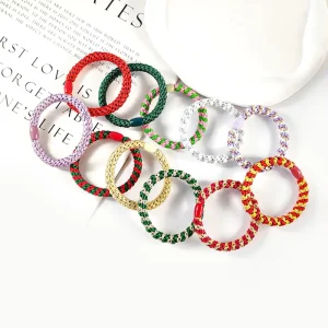 New Fashion Colorful Braided Women Elastic Hair Rope Ponytail Hair Tie Elastic Hairband Hair Accessories