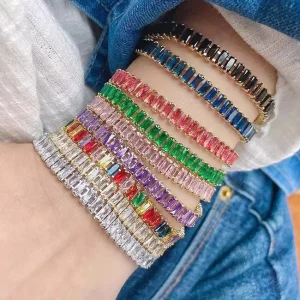 New Fashion Colors Zircoia Bracelets Bangles Luxury Women Jewelry Colors Crystal Zircon Bracelets
