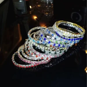 New Fashion Crystal Women’s Bracelet Bangle Chains Gold Color Elastic Bracelets Hand Jewelry for Women Wedding Accessories