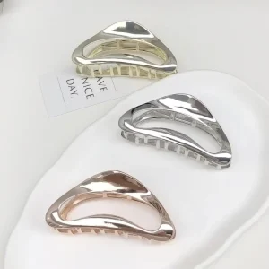 New Fashion Custom Simple Solid Color Alloy Metal Shark Hair Claw Clips Ladies Hair Grips Daily Hair Accessories For Women
